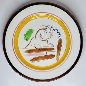 Vintage Stangl Pottery, " Country Life " Pig Design Decorative Plate - 8", Rare